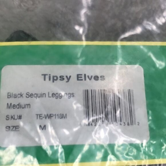 Tipsy Elves Black Sequined Leggings New in package - Picture 6 of 8